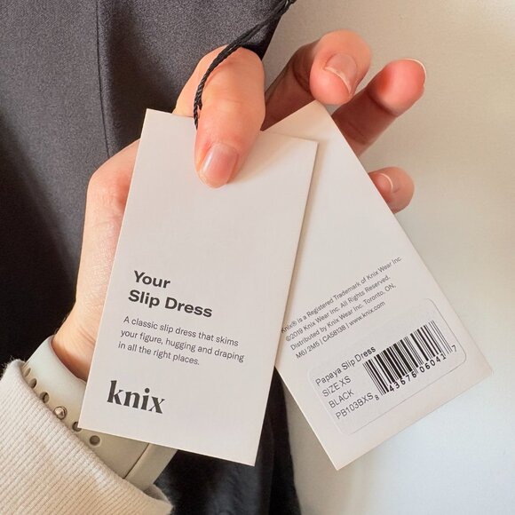 Knix Papaya Satin Slip Midi Dress NWT Black Size XS - Picture 4 of 5